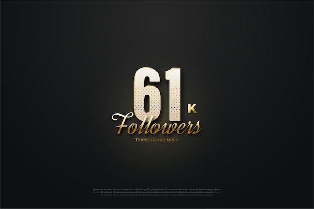 61k followers with golden light effect.