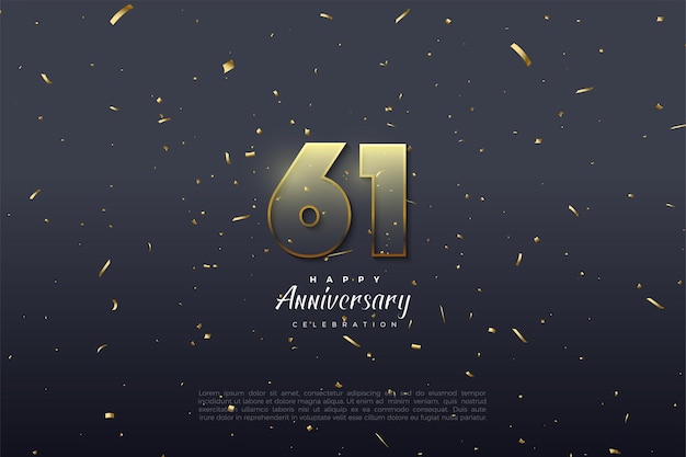 61st anniversary celebration with transparent numbers.