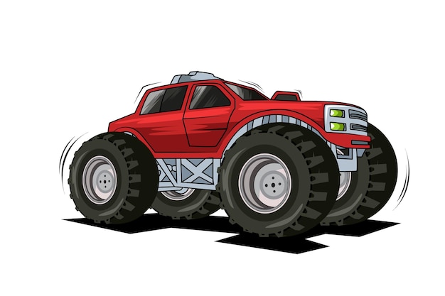 Vector 62. red monster truck