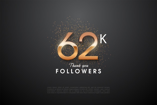 62k followers with elegant number coloring.