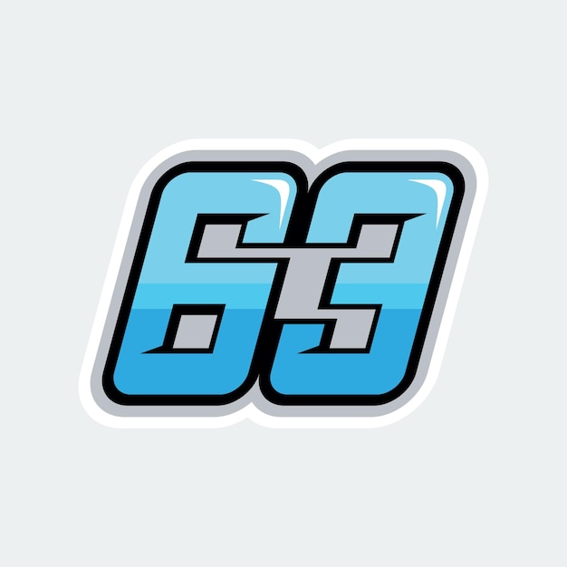 63 racenummers logo vector