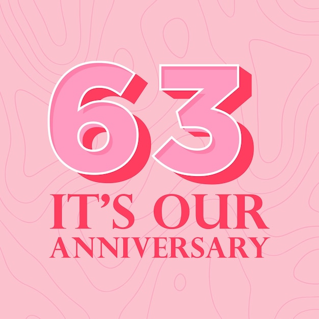 63 years anniversary, special tone of colors to celebrate special event, female colors combination.