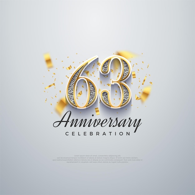 63rd anniversary number shiny luxury premium vector backgrounds Premium vector background for greeting and celebration