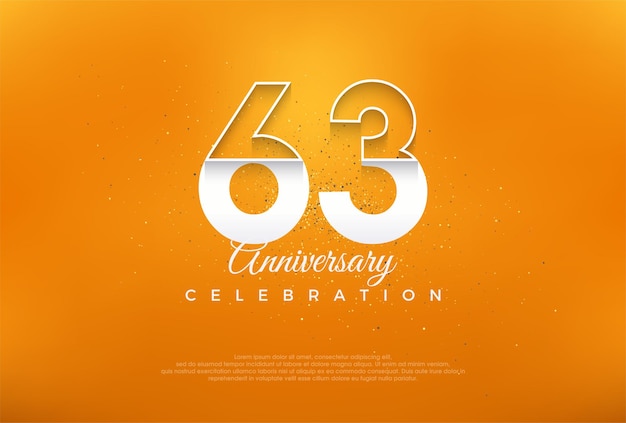 63rd anniversary number with modern thin white numerals premium vector design Premium vector for poster banner celebration greeting