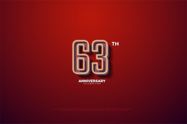 63rd anniversary with hollow 3d numbers.