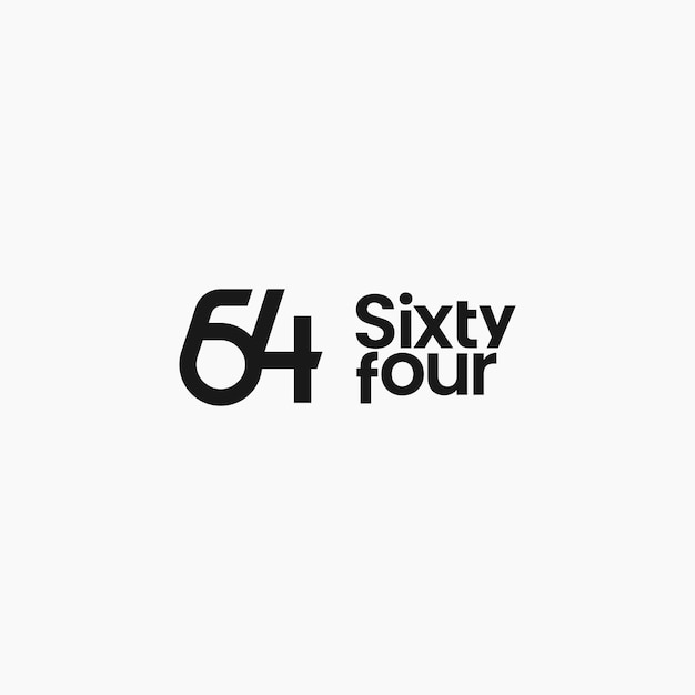 64 番号 64 最小限のロゴ デザイン ベクトル図