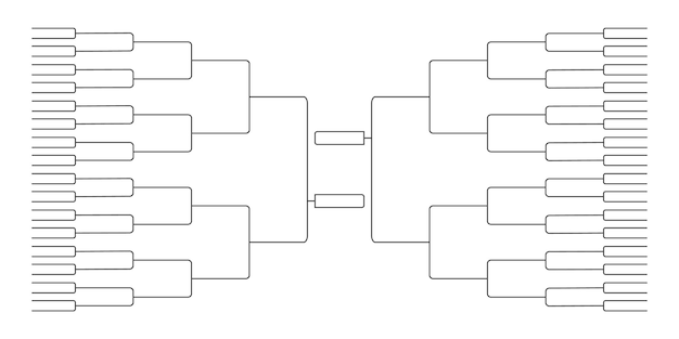 64 team toernooi beugel kampioenschap sjabloon vlakke stijl ontwerp vectorillustratie