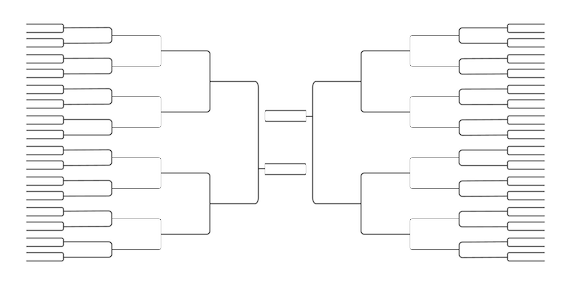 64 командных турнира скобка чемпионата шаблон плоский дизайн векторные иллюстрации