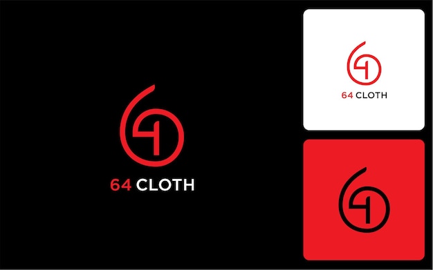 64 typography modern fashion logo