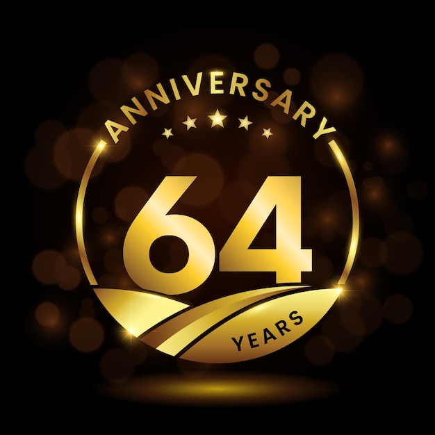 64 years anniversary Anniversary celebration logo design vector template illustration