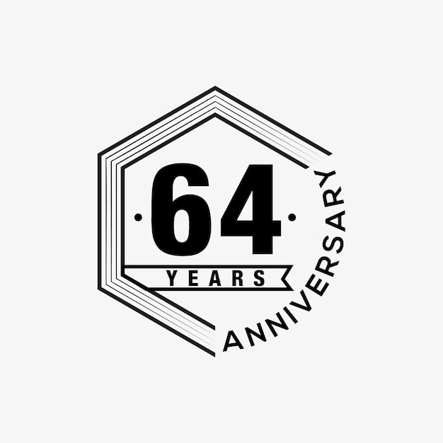 64 years celebrating anniversary design template.  Vector Design and illustration.