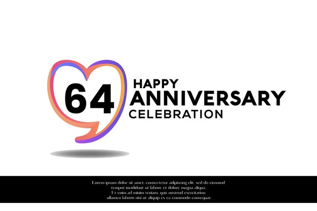 64th anniversary logo background with gradient elements vector design