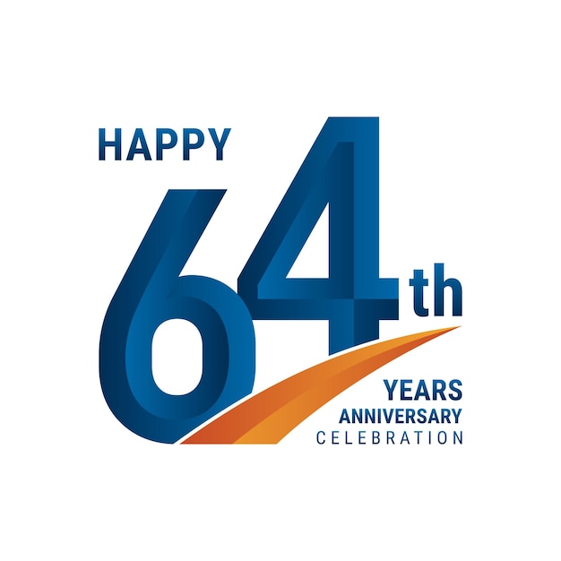 64주년 로고 기념일 축하 벡터 삽화를 위한 완벽한 로고 디자인