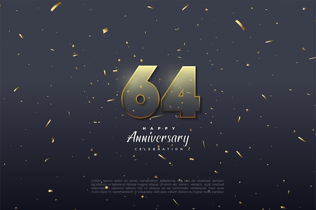 64th anniversary poster with transparent numbers.