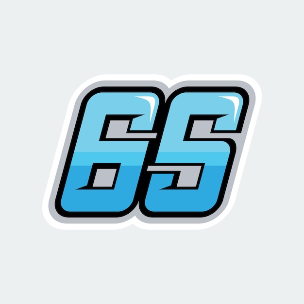 65 racing numbers logo vector