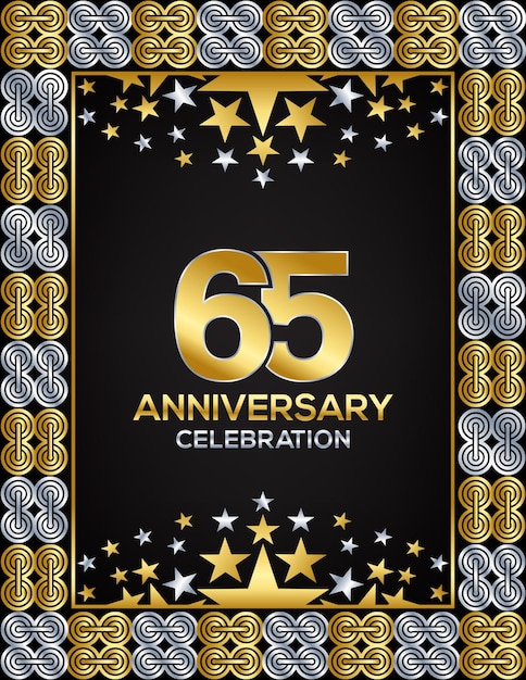 65 Years Anniversary Day Luxury Gold Or Silver Color Mixed Design Company Or Wedding Used