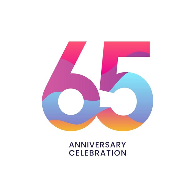 65th Anniversary Celebration design template vector template illustration