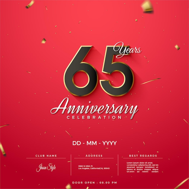 65th anniversary celebration with a simple and elegant number concept.