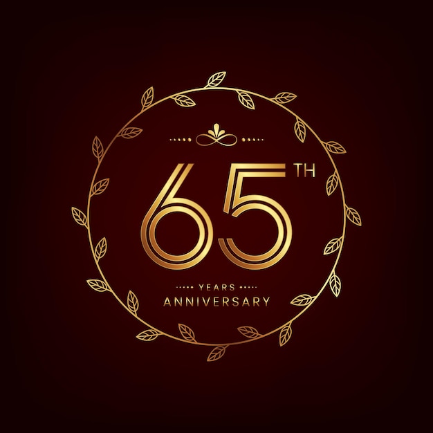 65th anniversary logo with golden number for anniversary celebration event