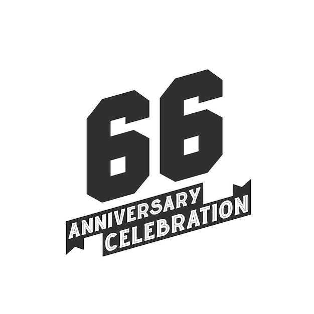 Vector 66 anniversary celebration greetings card 66th years anniversary