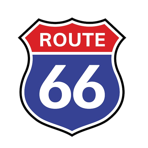 Vector 66 route teken pictogram vector weg 66 snelweg interstate amerikaanse snelweg ons californië route symbool