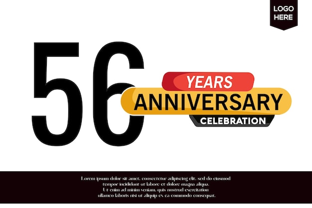 66th anniversary celebration logotype black yellow colored isolated on white background