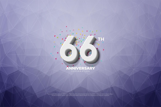 66th anniversary on crystal paper background