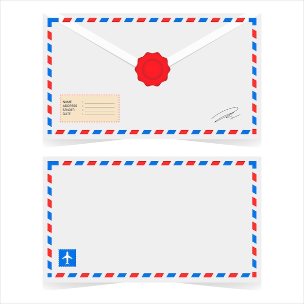 67.classic air mail envelope on white background eps.10