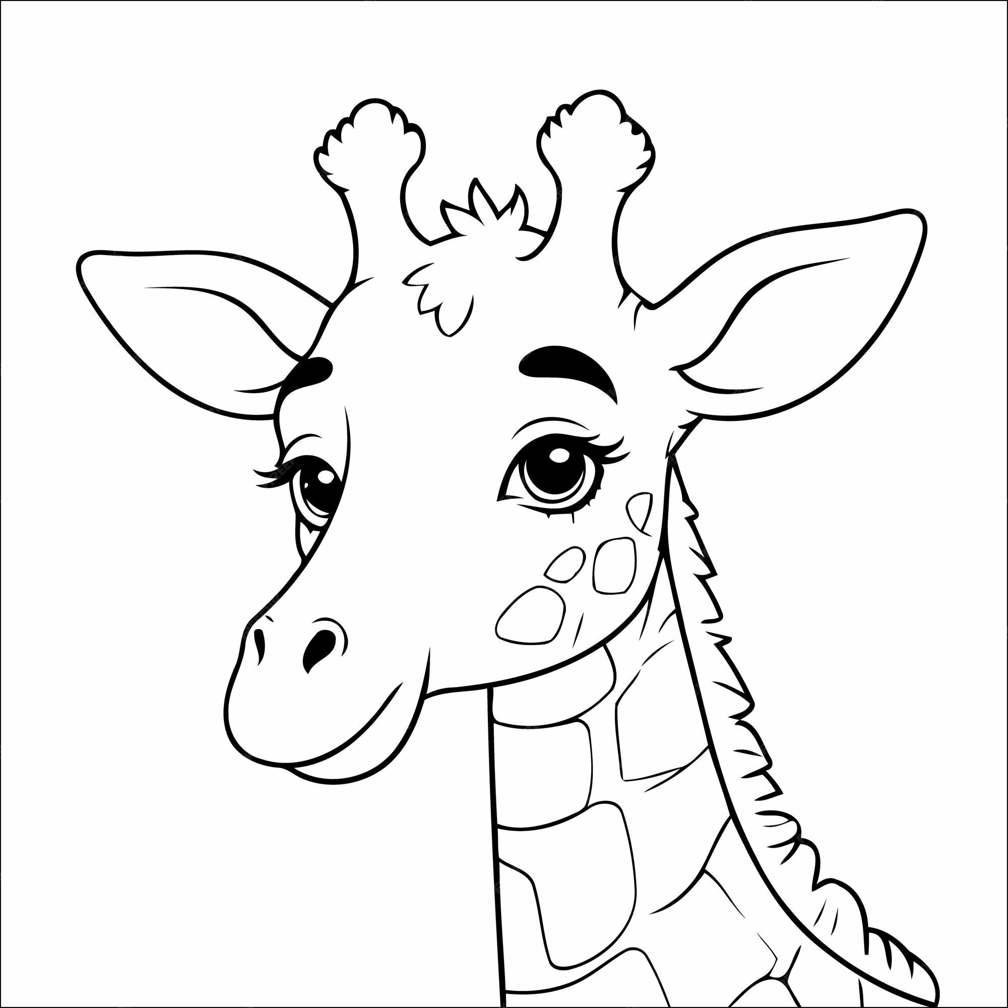 Premium Vector | 67 Cute Giraffe Kawaii Vector Coloring Page for Kids