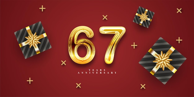 67 years anniversary luxury background template design