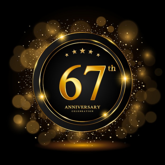 67th Anniversary Celebration Golden anniversary celebration template design Vector illustrations