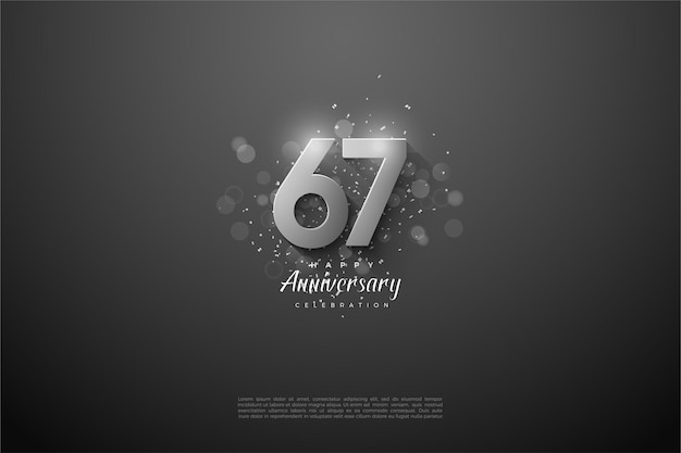 67 лет на темном фоне.