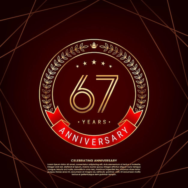 67th anniversary logo with golden laurel wreath and double line number