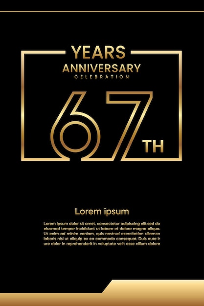 67th anniversary template design line art design golden anniversary vector template