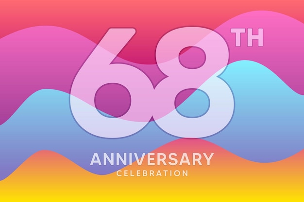 68 Year Anniversary Vector Template Design Illustration