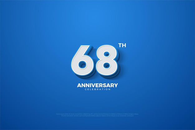 68th anniversary on a very bright blue background.