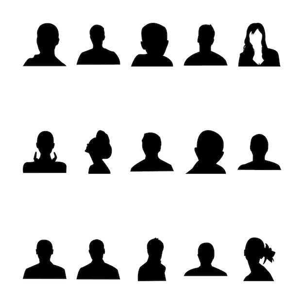 690 Human Face Silhouettes