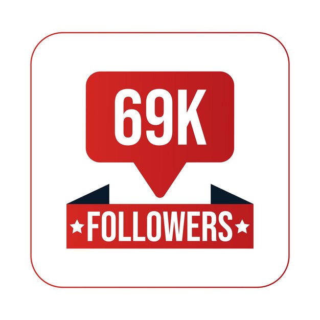 Vector 69k followers design template vector illustration