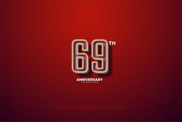 미묘한 빨간색 배경의 69주년.