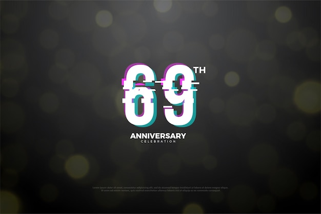 69th anniversary with digital numbers.