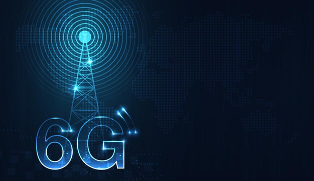 Концепция технологии 6g современный город и концепция подключения к сети телекоммуникационных башен глобальная