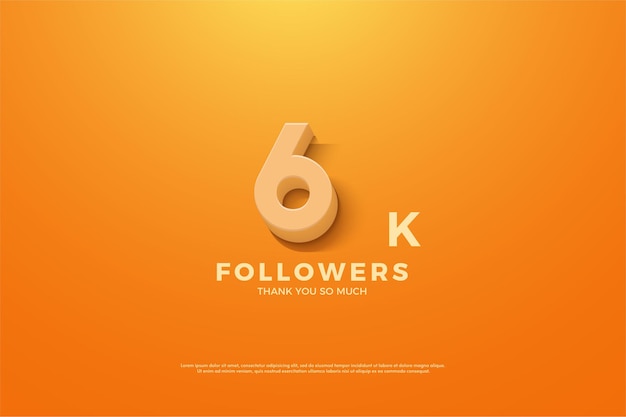 애니메이션 숫자 일러스트와 함께 6k 팔로워