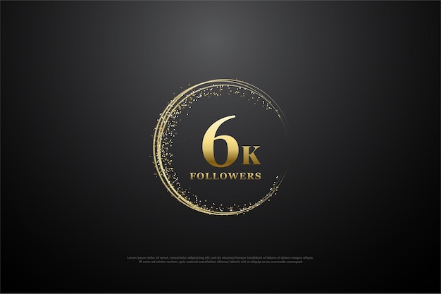 6k followers  with circular golden sand and numbers illustration