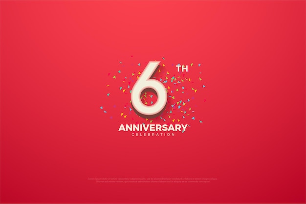 다채로운 낙서가있는 6 주년