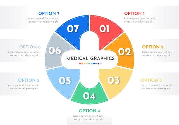 ベクトル 7 つのカスタム医療インフォグラフィック