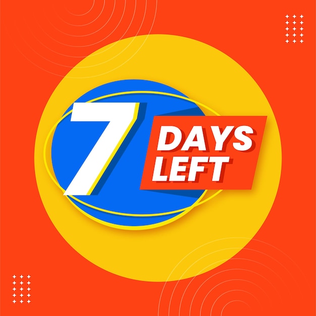 7 day left design for online shopping promotional number of days left