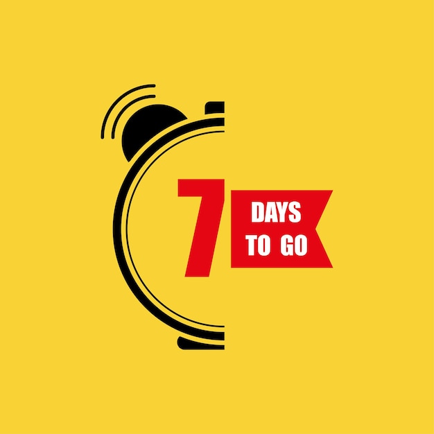 7 days to go last countdown 7 days only Seven day go sale price offer promo deal timer Vector