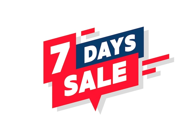 7 days sale promotion banner.