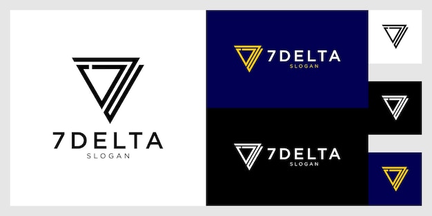 7 Delta 이니셜은 명함 템플릿이 있는 단순하고 고유한 깨끗한 이름입니다.