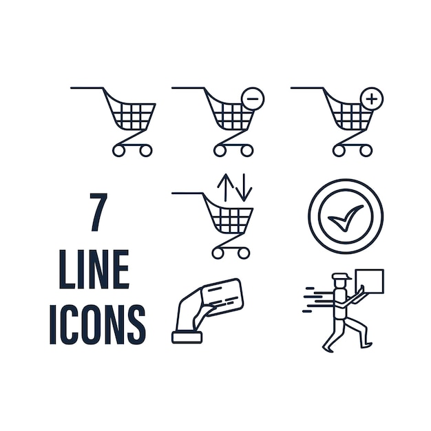 Vector 7 line icons